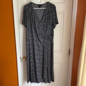 Lane Bryant Black and White Wrap Midi Dress